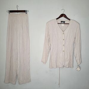 NWT City Triangles Sz 7 Cream Pant Set 90s Y2K American Vintage Deadstock Career